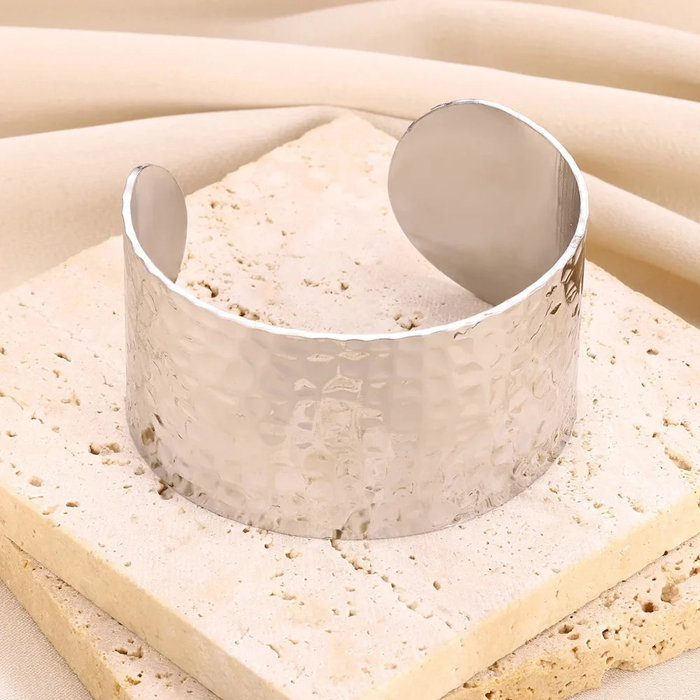 Gold & Silver Cuff Bangle Bracelet