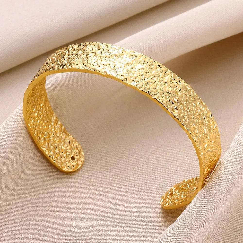 Gold & Silver Cuff Bangle Bracelet
