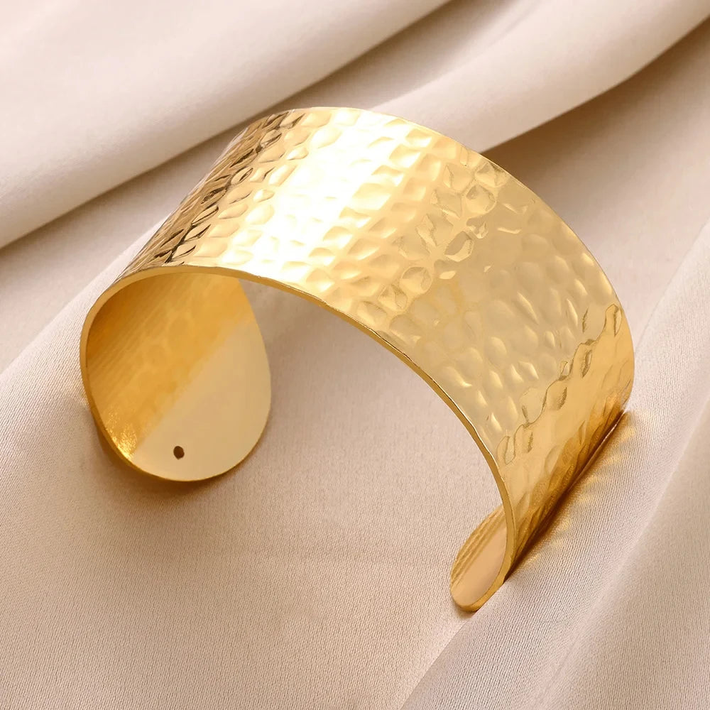 Gold & Silver Cuff Bangle Bracelet