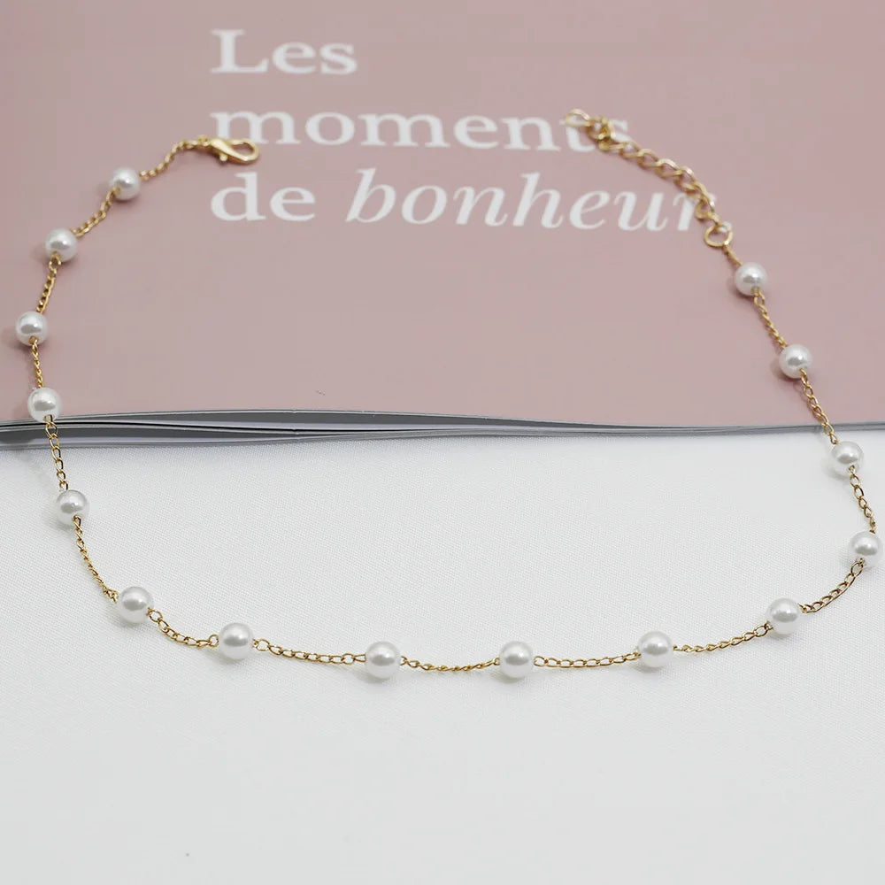 Pearl Lace – Gold Choker Necklace