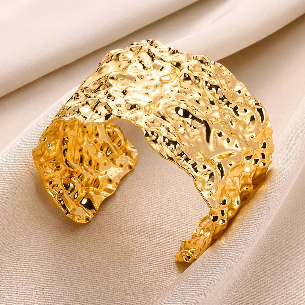 Gold & Silver Cuff Bangle Bracelet