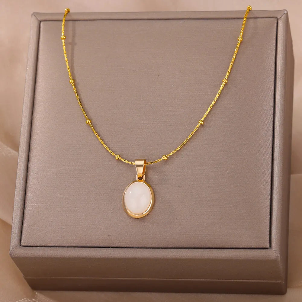 Golden Opal – Elegance Pendant Necklace