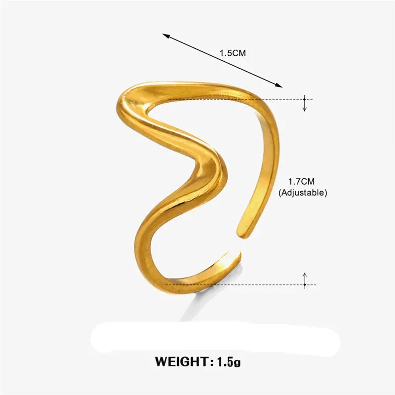 Vega – Geometric Wave Adjustable Ring