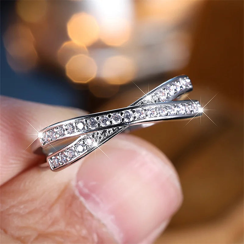 Eterna – Minimalist Stacking Cross Wedding Band