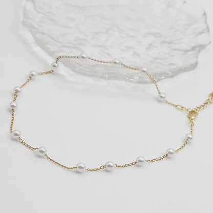 Pearl Lace – Gold Choker Necklace