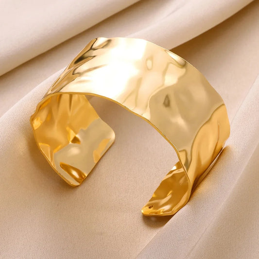 Gold & Silver Cuff Bangle Bracelet