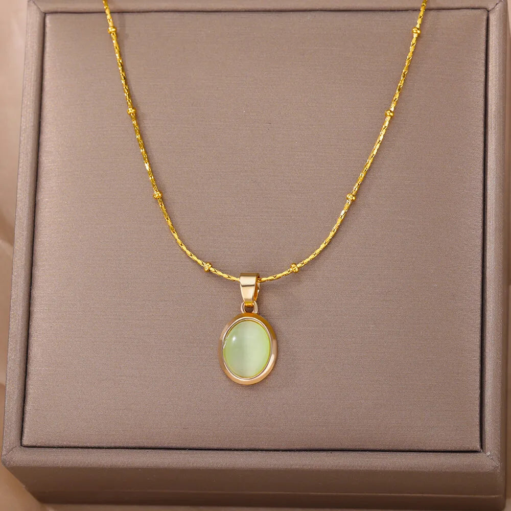Golden Opal – Elegance Pendant Necklace