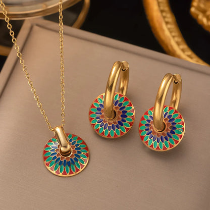 Daisy Bloom – Stainless Steel Necklace & Earrings Set