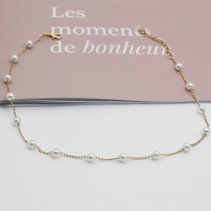 Pearl Lace – Gold Choker Necklace