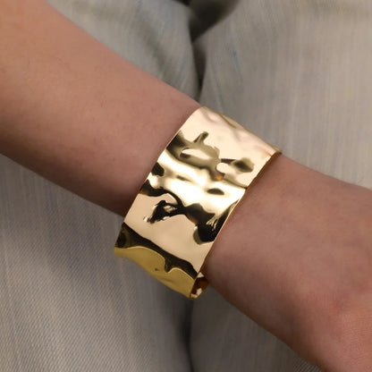 Gold & Silver Cuff Bangle Bracelet
