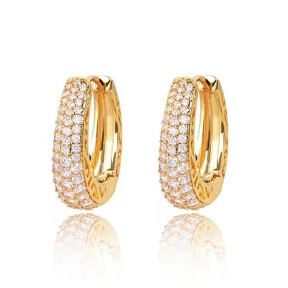 Luxe Dazzle – Gold Hoop Earrings