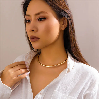 Vintage Gold Torques Choker Necklace