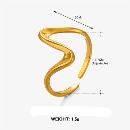 Vega – Geometric Wave Adjustable Ring