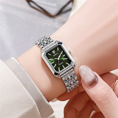 Luxury Gold-Plated Rectangle Quartz Watch