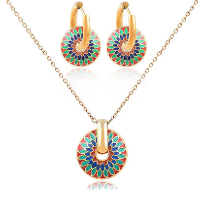 Daisy Bloom – Stainless Steel Necklace & Earrings Set