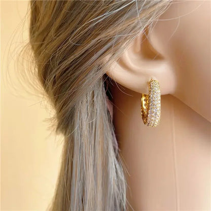 Luxe Dazzle – Gold Hoop Earrings