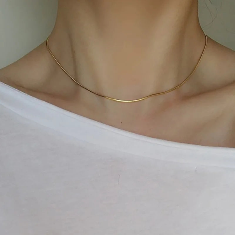 Aurora – Gold Plated Stainless Steel Clavicle Chain Necklace